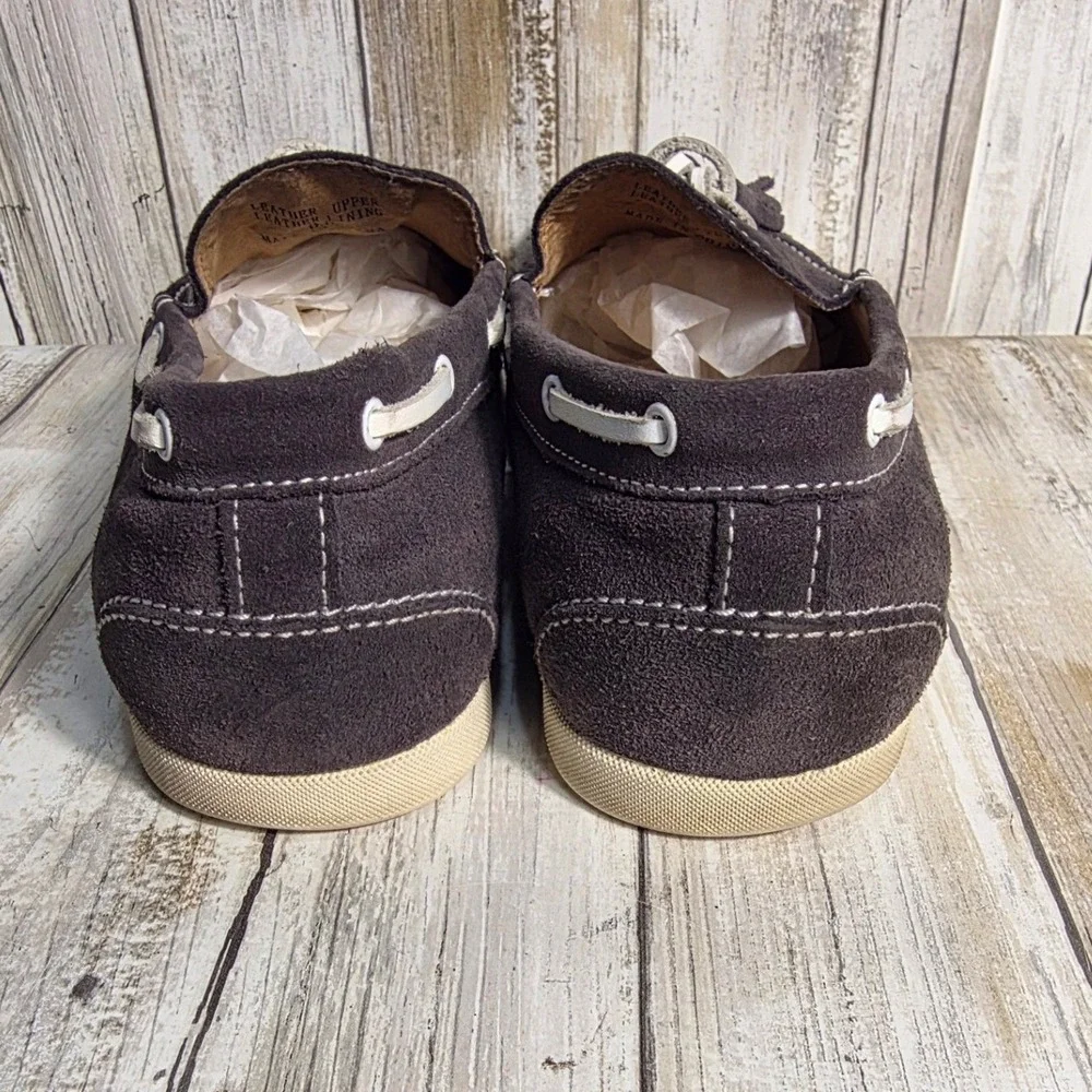 Joseph Abboud Collection Brown Suede Tassel Loafer Boat Shoes Contrast Stitch